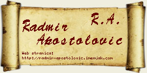Radmir Apostolović vizit kartica